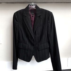 Black pinstripe blazer